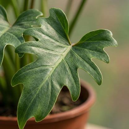 Green boutiQ - Kamerplant - Philodendron - Philodendron Xanadu - Groen - Weinig onderhoud - 1 Plant - Pot 19cm - Hoogte 60cm