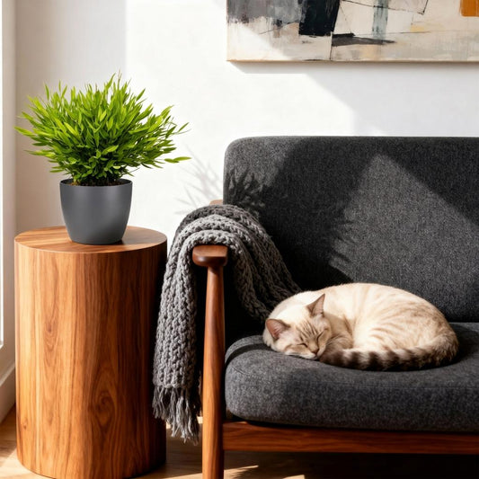Green boutiQ - Kamerplant - Bamusa Pogonatherum Monica - Bamboegras - Huisdiervriendelijke Plant - Groen - 2 Planten - met Potter Grijs - Pot 12cm - Hoogte 20cm