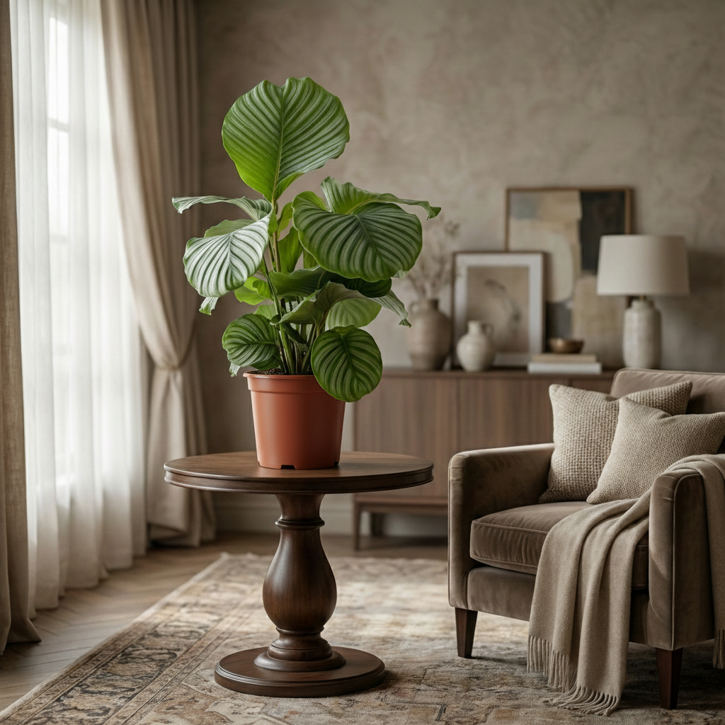 Calathea Orbifolia - Pauwenplant - pot 21cm - hoogte 60 - 70cm