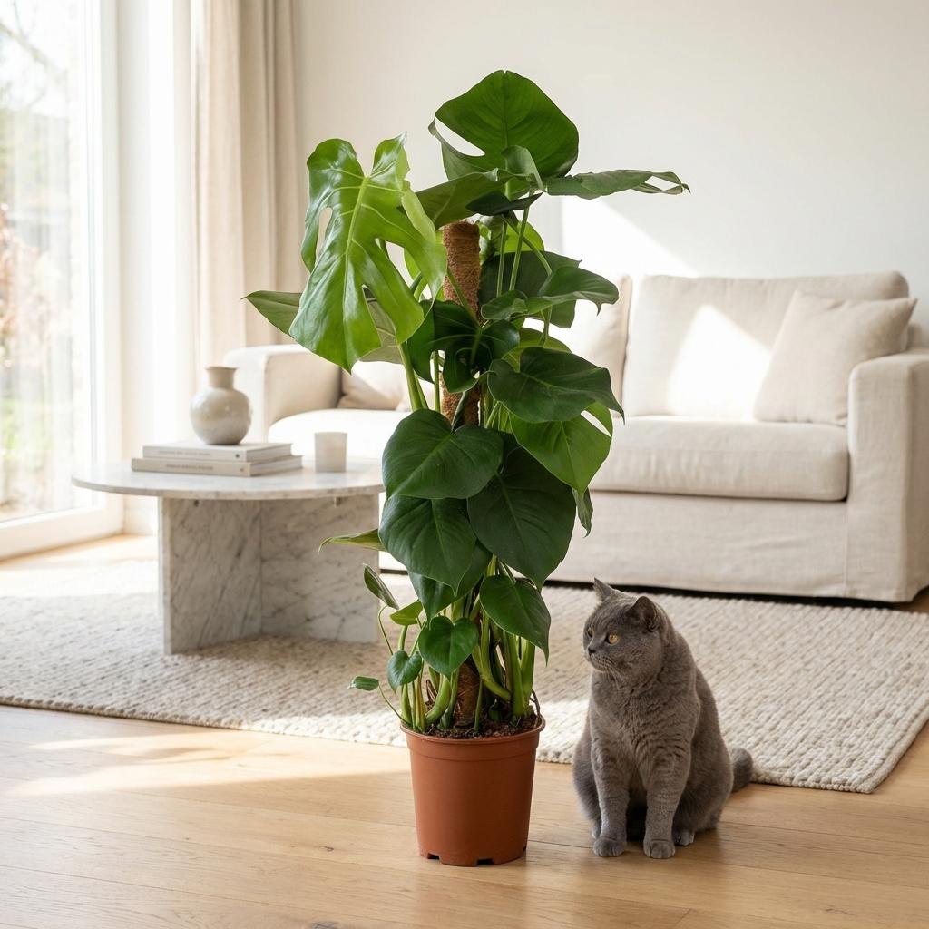 Monstera Deliciosa mosstok - Gatenplant - pot 19cm - hoogte 90cm
