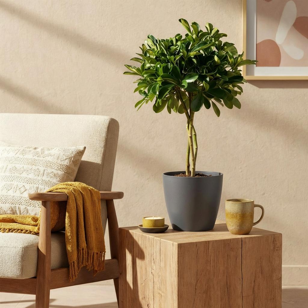 Schefflera Gold Capelle - Vingerboom - incl. pot grijs - pot 21cm - hoogte 70-80cm