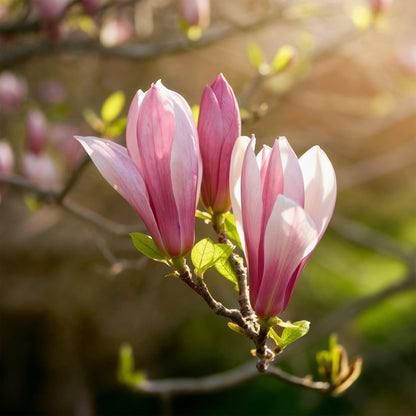 Green boutiQ - Tuinplant - Magnolia Ricki - Bloem Rood - 3 Planten - Bladverliezend - Weinig Onderhoud - Pot 12cm Hoogte 30cm