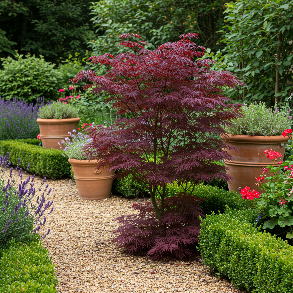 Acer palmatum 'Bloodgood' - Japanse Esdoorn - hoogte 70cm