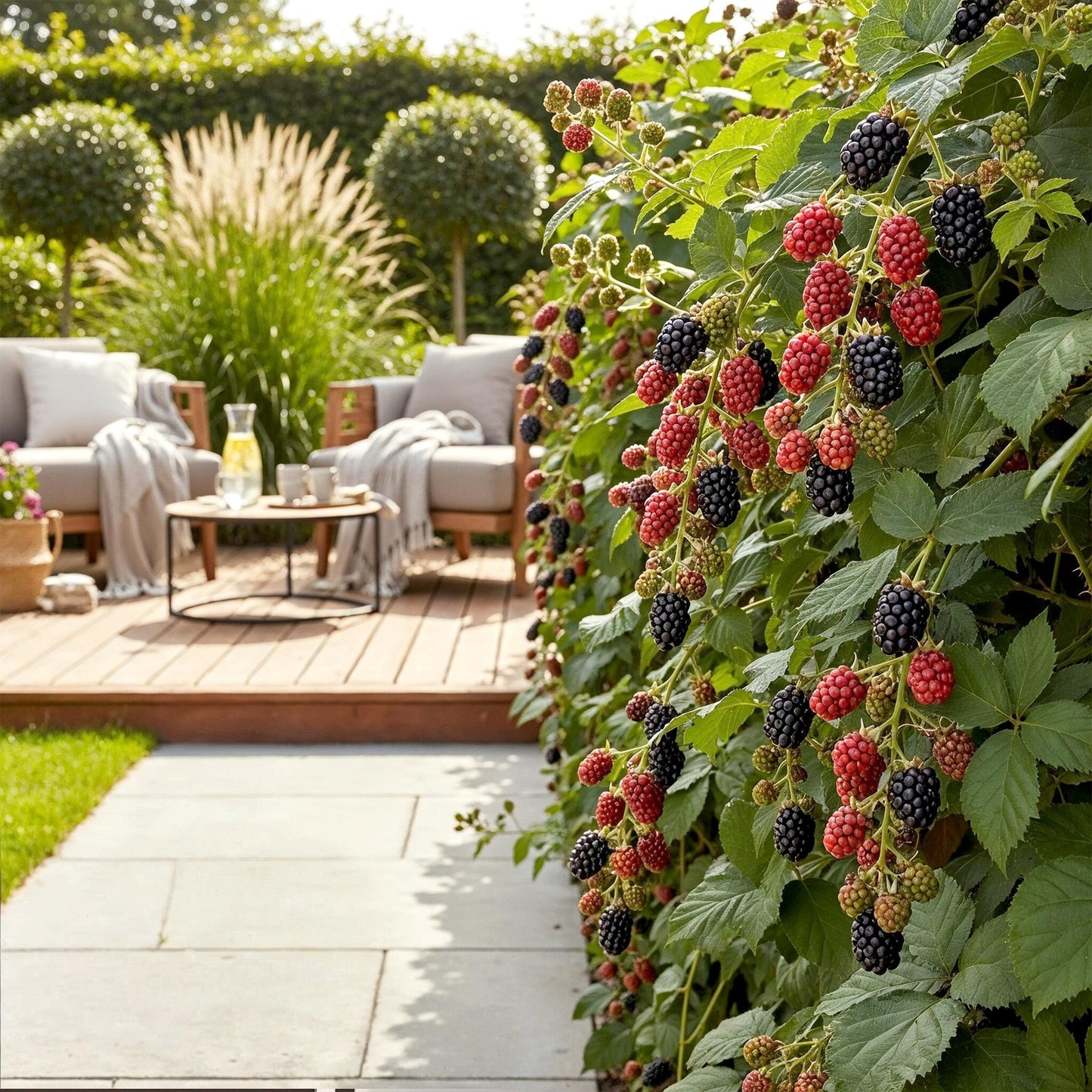 Rubus 'Thornfree' - Doornloze zwarte Braam - - -