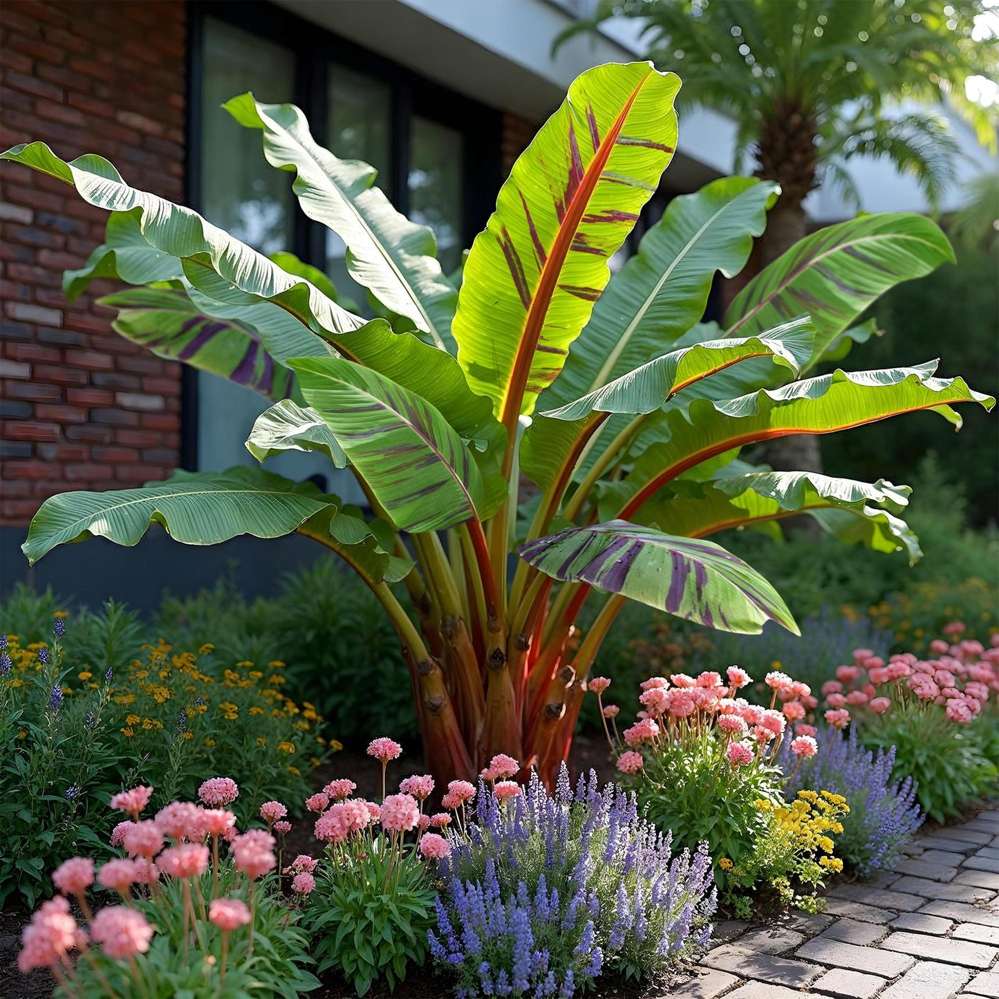 Musa sikkemensis 'Red Tiger' - winterharde Bananenboom - 2 planten - Pot 12cm - Hoogte 30cm