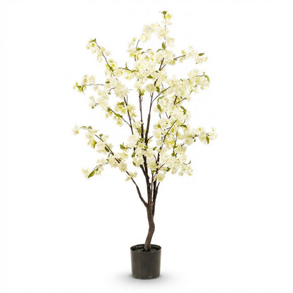 Kunstplant - Prunus - Kersenbloesem - Wit - 135cm