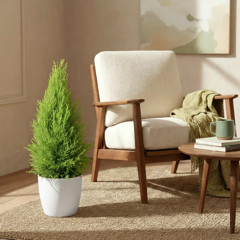 Cupressus Gold Crest Wilma - Kamerconifeer - incl. pot wit - pot 21cm - hoogte 85-95cm