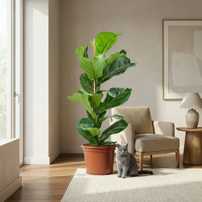 Ficus Lyrata - Vioolbladplant - pot 21cm - hoogte 75 - 85cm