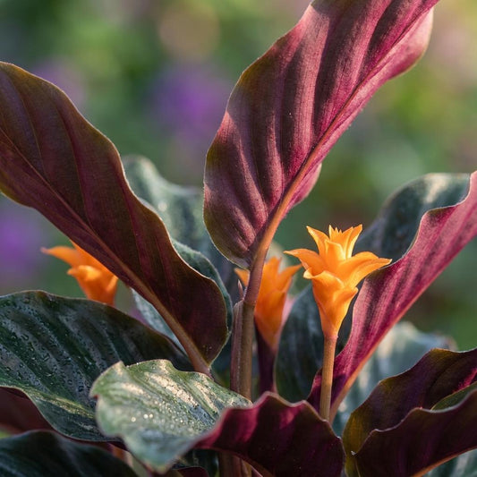 Calathea Crocata - 2 Stuks - Ø 14 cm - Hoogte: 40 - 45cm