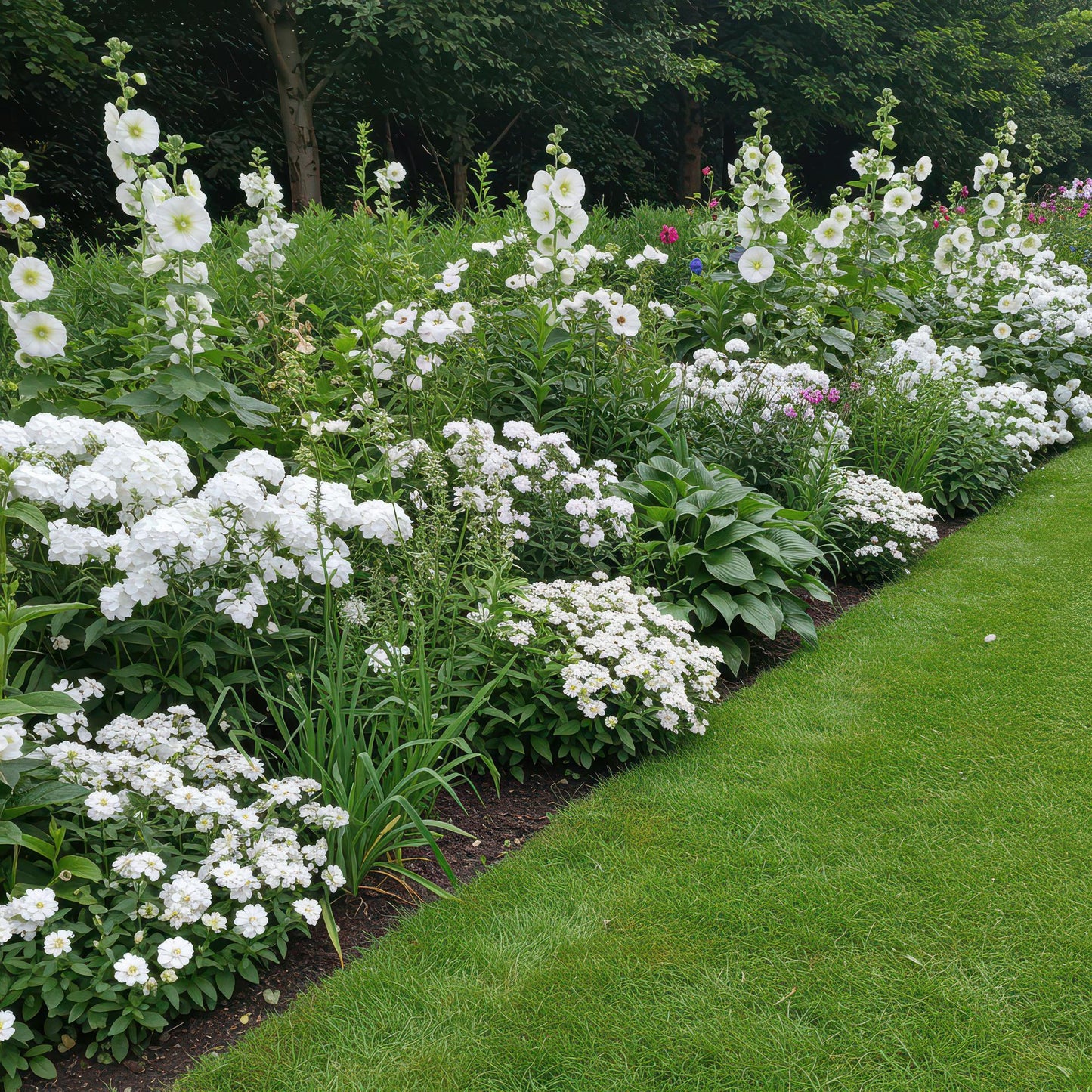 Borderpakket - Kleur Wit - 24 Vaste planten - 3 m2 - Weinig Onderhoud - Pot 11cm