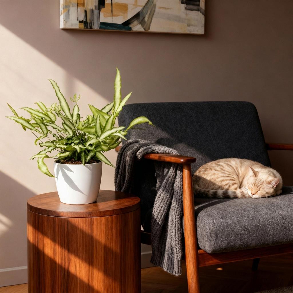 Green boutiQ - Kamerplant - Pteris cretica Albolineata - Lintvaren - Huisdiervriendelijke Plant - Groen - 4 Planten - met Potter Wit - Pot 12cm - Hoogte 20cm