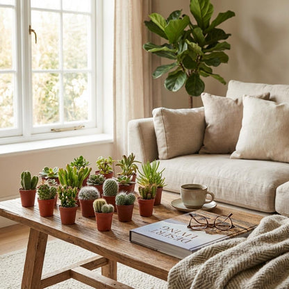Mix van Echte Cactussen en Vetplanten - 6 Stuks - Ø 5,5 cm - Hoogte: 5-10 cm