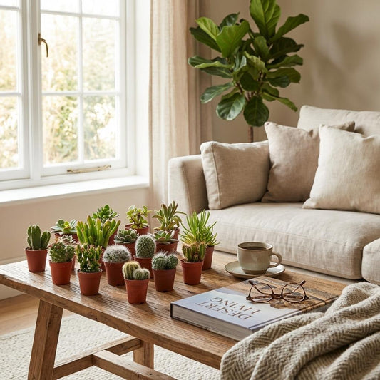 Mix van Echte Cactussen en Vetplanten - 6 Stuks - Ø 5,5 cm - Hoogte: 5-10 cm