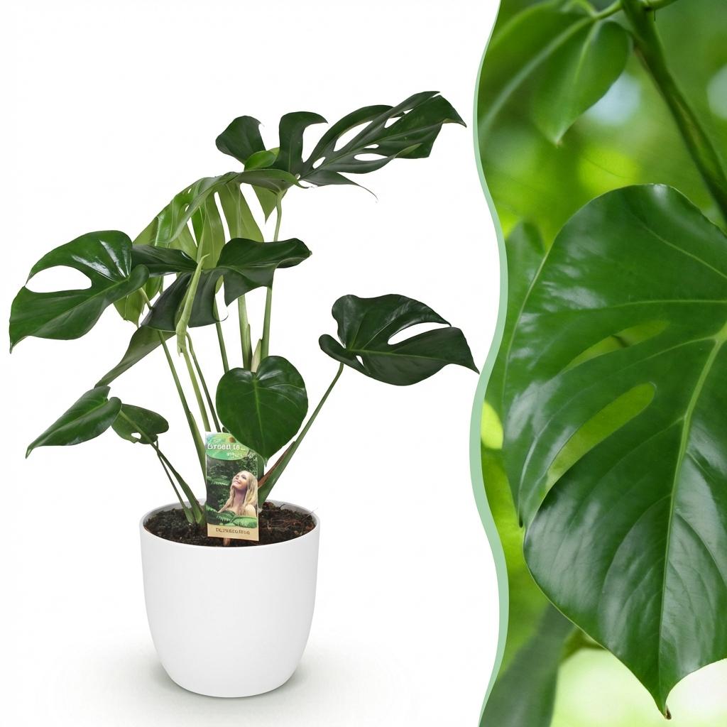 Monstera Deliciosa - Gatenplant - incl. pot wit - pot 21cm - hoogte 70-80cm